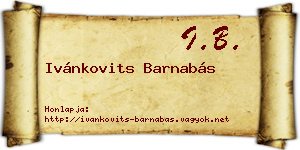 Ivánkovits Barnabás névjegykártya
