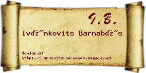 Ivánkovits Barnabás névjegykártya