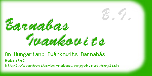 barnabas ivankovits business card