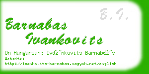 barnabas ivankovits business card